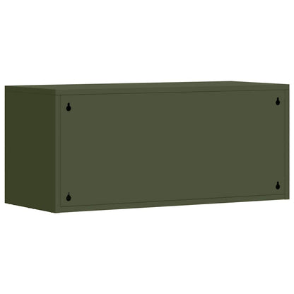Wall Cabinet for Garage with Gas-lift Door Olive green