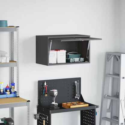 Wall Cabinet for Garage with Gas-lift Door Black