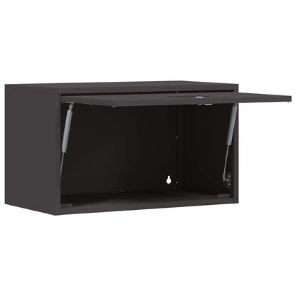 Wall Cabinet for Garage with Gas-lift Door Black