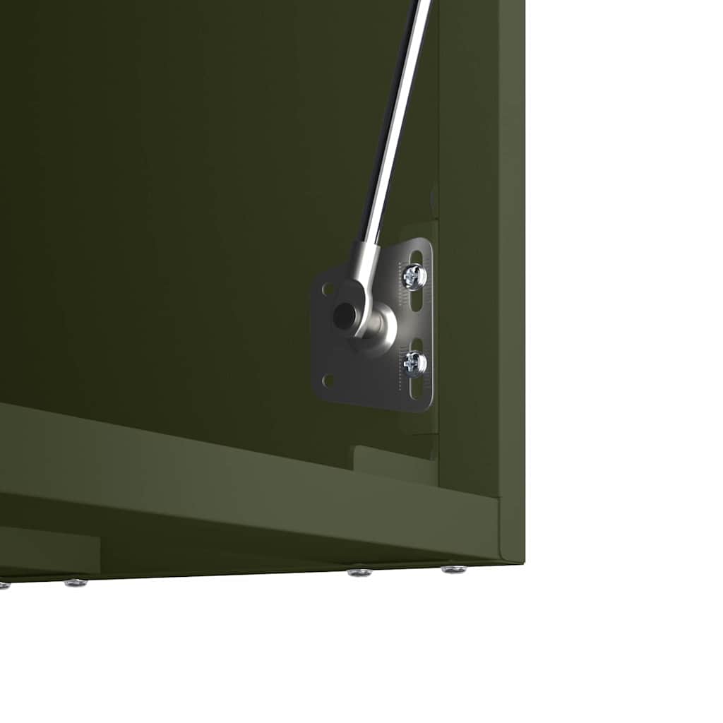 Wall Cabinet for Garage with Gas-lift Door Olive green
