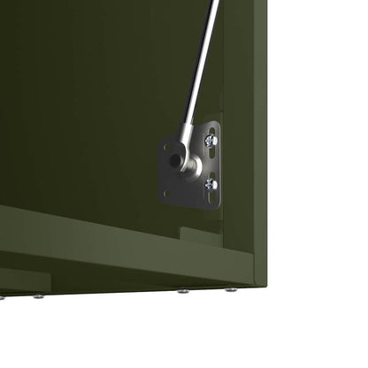 Wall Cabinet for Garage with Gas-lift Door Olive green