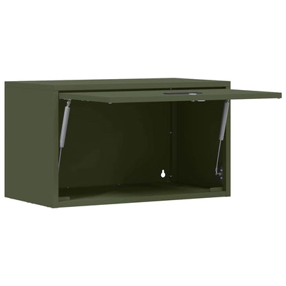 Wall Cabinet for Garage with Gas-lift Door Olive green