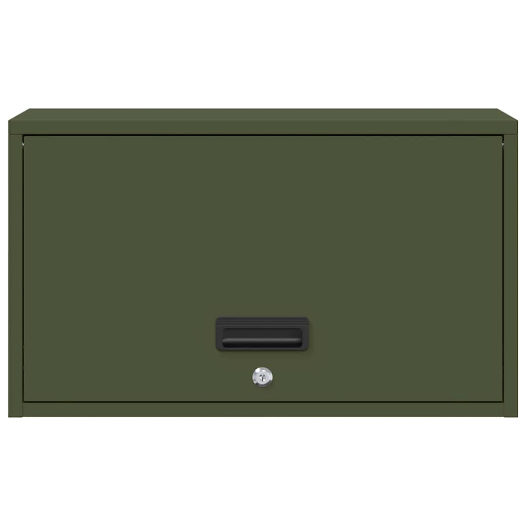 Wall Cabinet for Garage with Gas-lift Door Olive green
