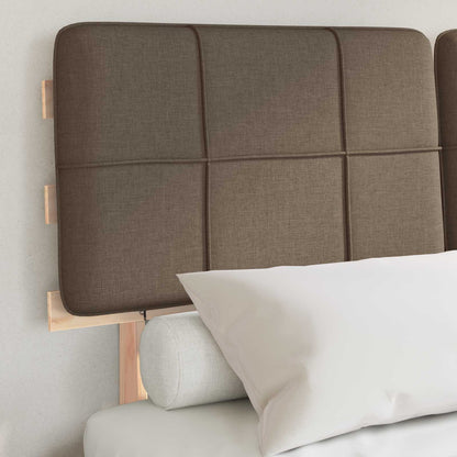 Bed Frame with Upholstered Headboard Natural and Taupe