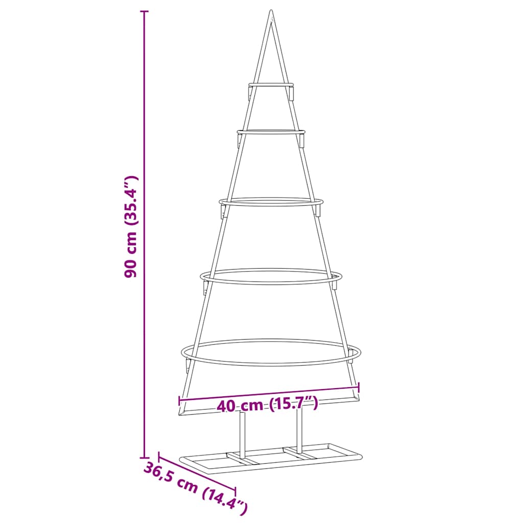 Metal Christmas Tree with Stand Gold 90 cm Powder-coated steel