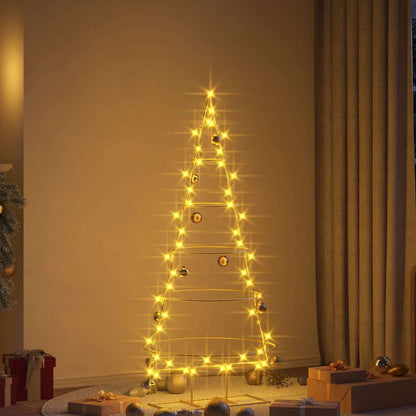 Metal Christmas Tree with Stand Gold 148 cm Powder-coated steel