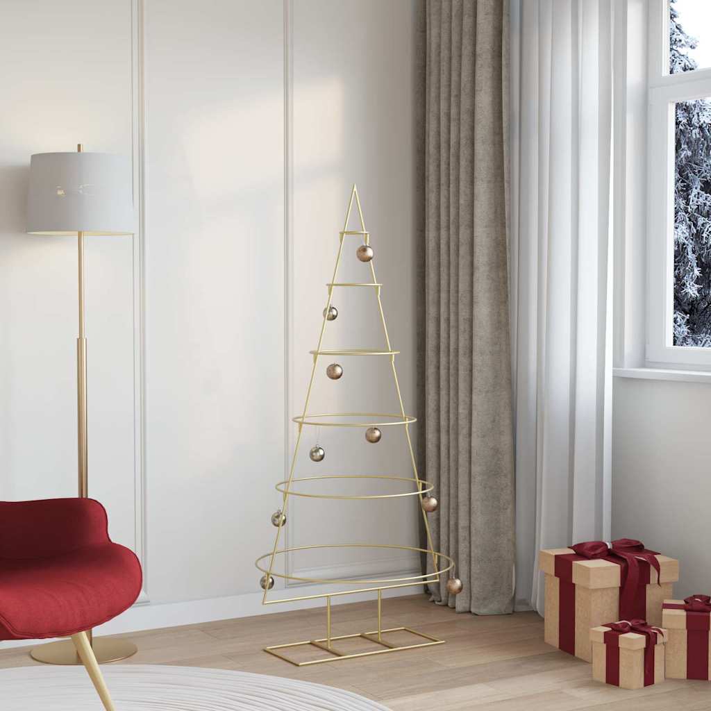 Metal Christmas Tree with Stand Gold 148 cm Powder-coated steel