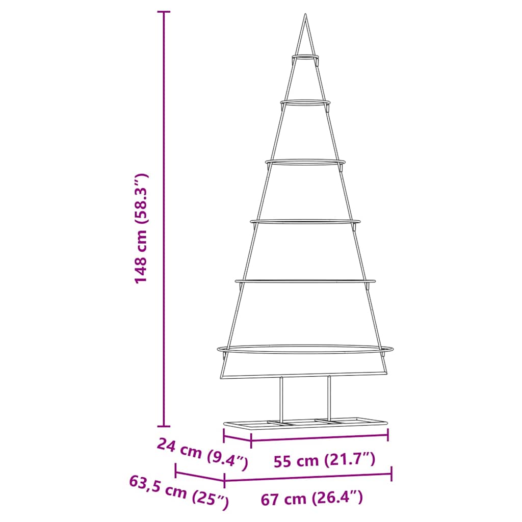 Metal Christmas Tree with Stand Gold 148 cm Powder-coated steel