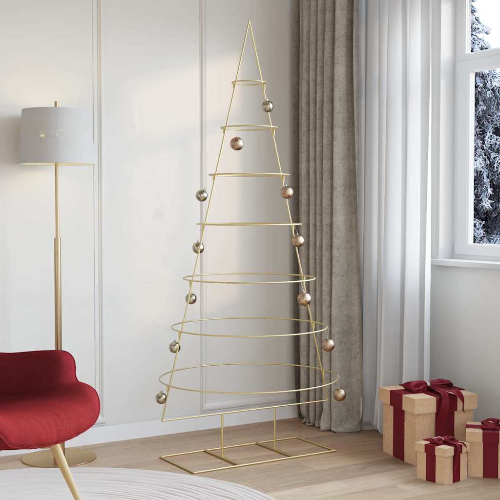 Metal Christmas Tree with Stand Gold 209 cm Powder-coated steel