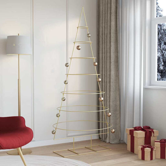 Metal Christmas Tree with Stand Gold 209 cm Powder-coated steel