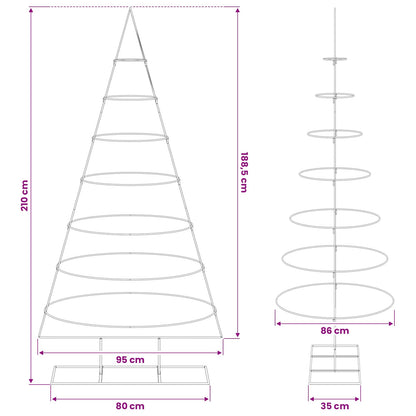 Metal Christmas Tree with Stand KUOPIO 210 cm Steel Gold