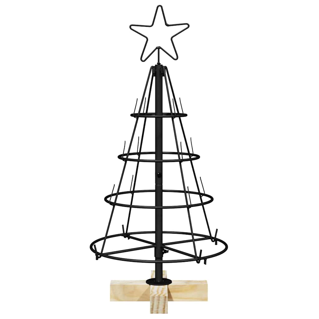Christmas Cone Tree with Stand Black 60 cm Steel