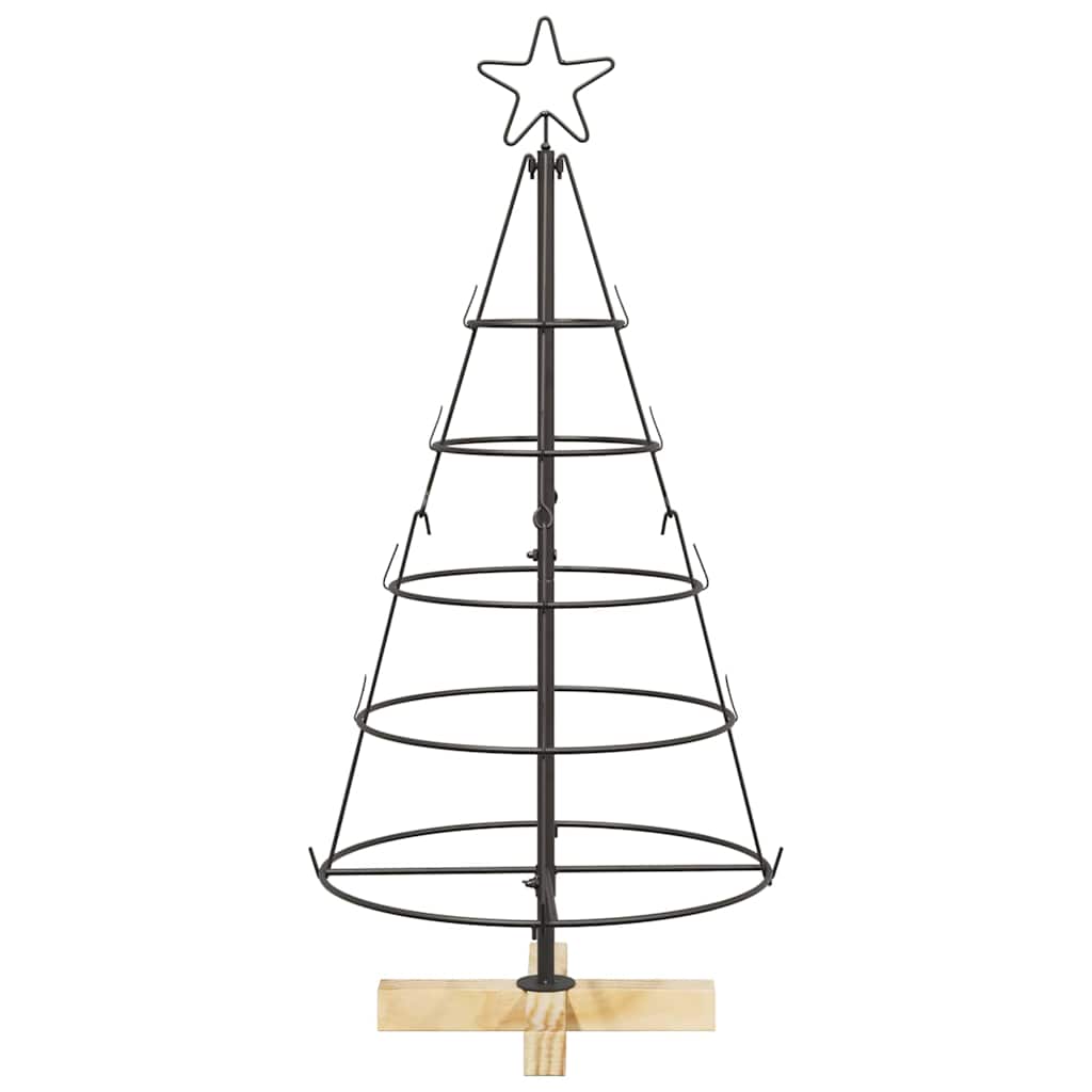 Christmas Cone Tree with Stand Black 90 cm Steel