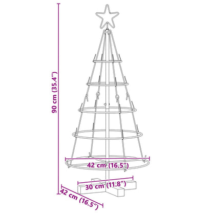 Christmas Cone Tree with Stand Black 90 cm Steel