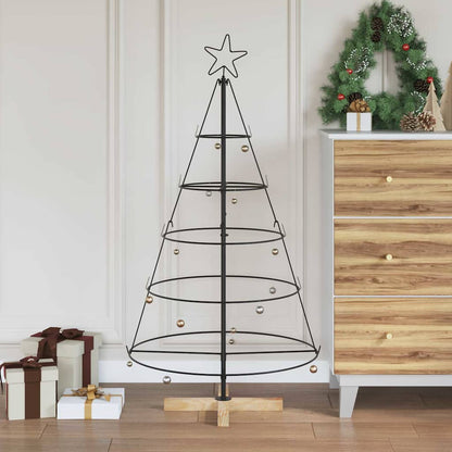 Christmas Cone Tree with Stand Black 125 cm Steel