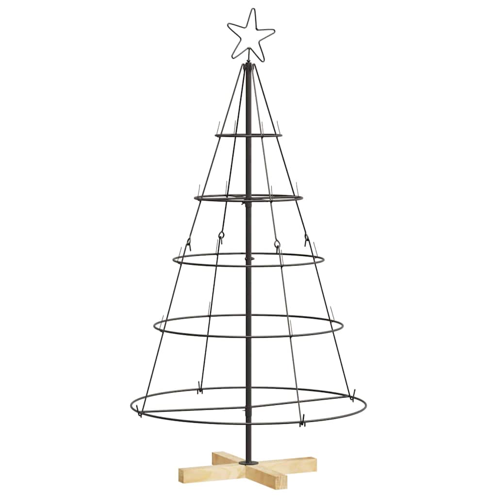 Christmas Cone Tree with Stand Black 125 cm Steel