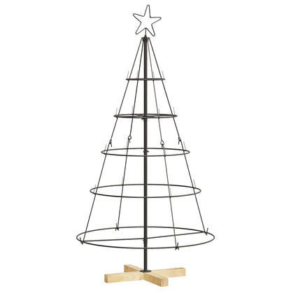 Christmas Cone Tree with Stand Black 125 cm Steel