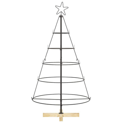 Christmas Cone Tree with Stand Black 125 cm Steel