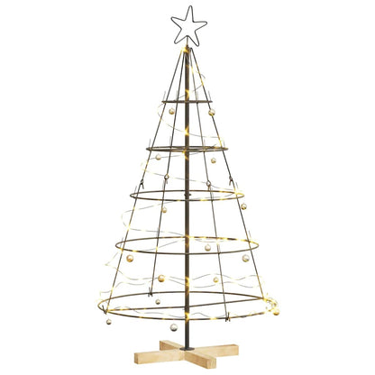 Christmas Cone Tree with Stand Black 125 cm Steel