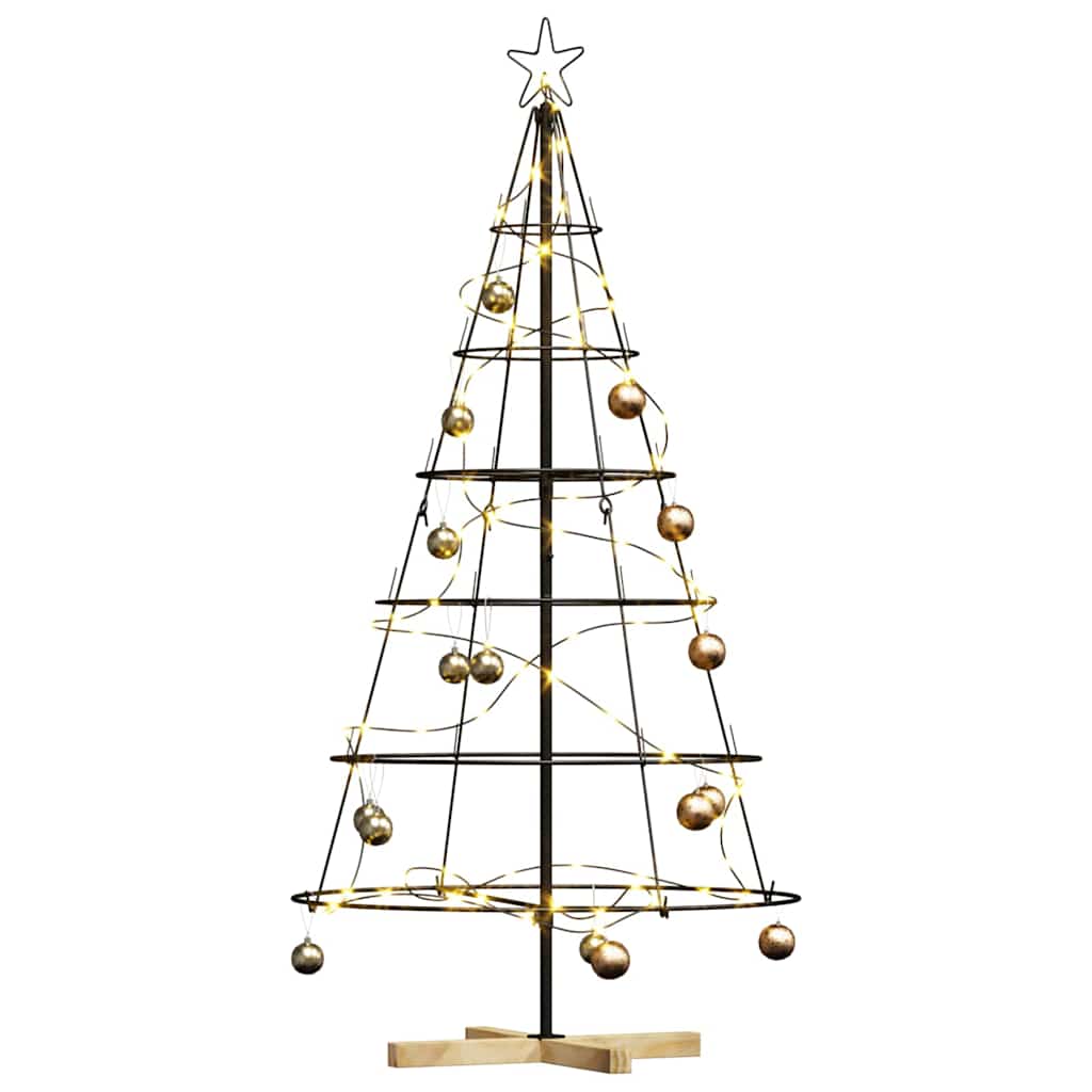 Christmas Cone Tree with Stand Black 150 cm Steel