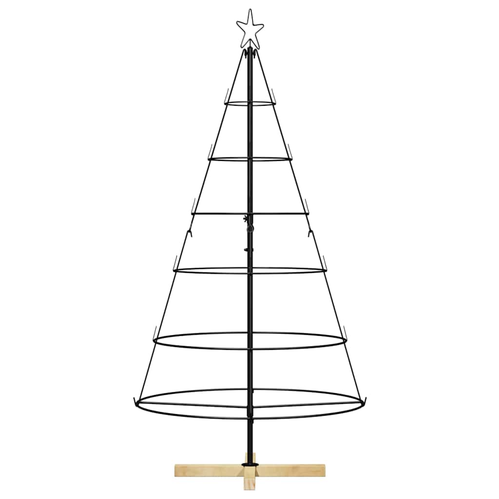 Christmas Cone Tree with Stand Black 150 cm Steel