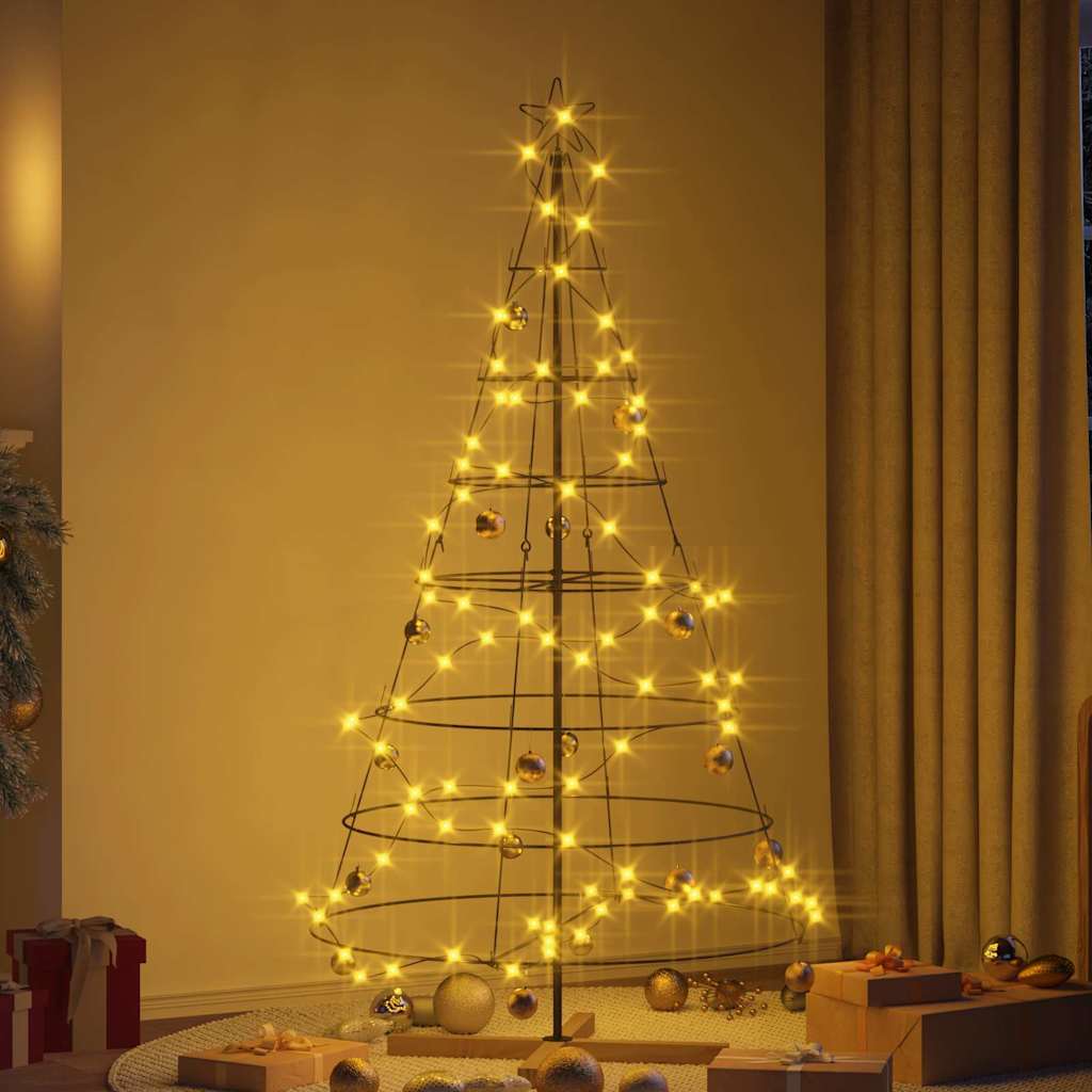 Christmas Cone Tree with Stand Black 180.5 cm Steel