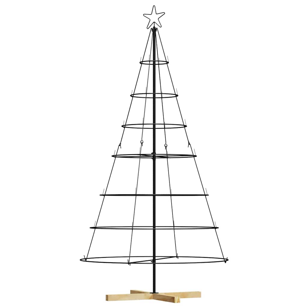 Christmas Cone Tree with Stand Black 180.5 cm Steel