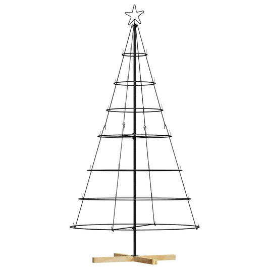 Christmas Cone Tree with Stand Black 180.5 cm Steel