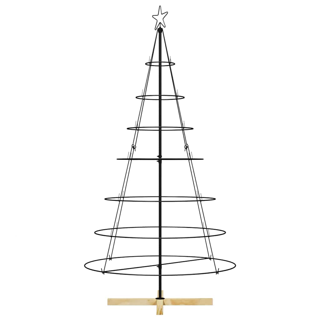 Christmas Cone Tree with Stand Black 180.5 cm Steel