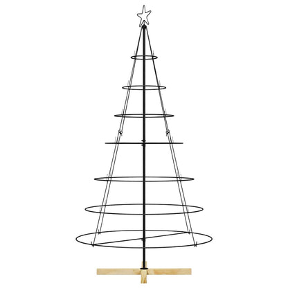 Christmas Cone Tree with Stand Black 180.5 cm Steel