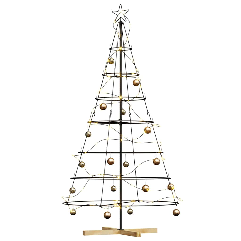 Christmas Cone Tree with Stand Black 180.5 cm Steel
