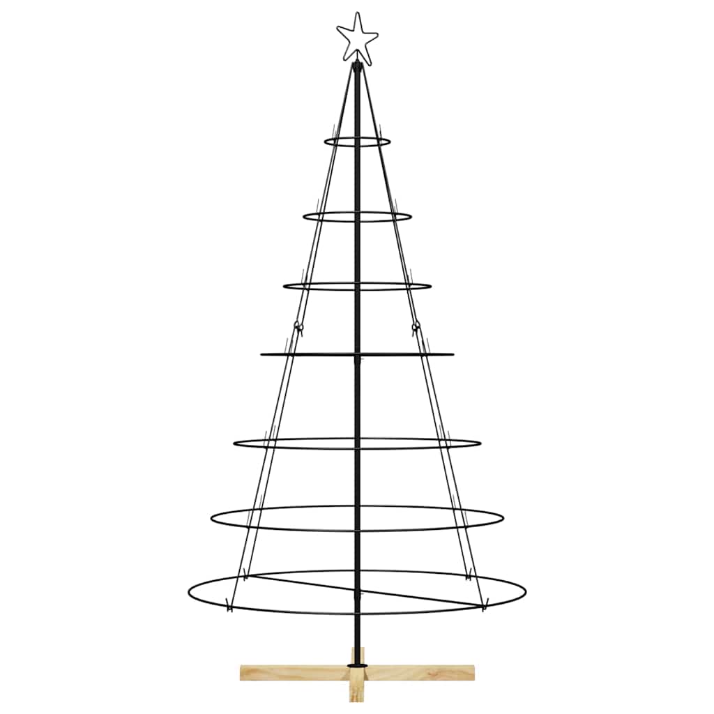 Christmas Cone Tree with Stand Black 180.5 cm Steel