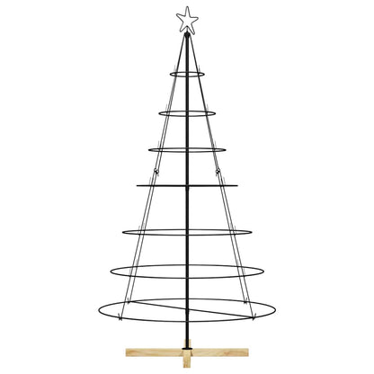 Christmas Cone Tree with Stand Black 180.5 cm Steel