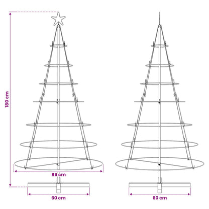 Christmas Cone Tree with Stand Black 180.5 cm Steel