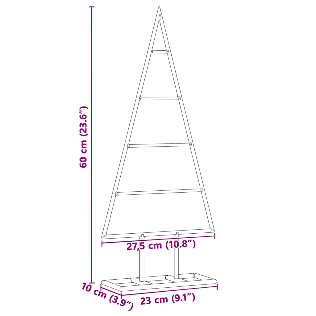 Metal Christmas Tree with Stand Gold 60 cm Powder-coated steel