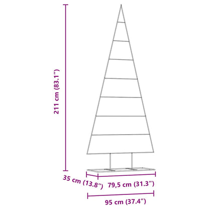 Metal Christmas Tree with Stand Gold 211 cm Powder-coated steel