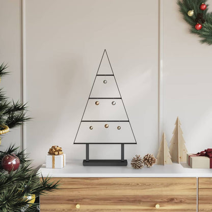 Metal Christmas Tree with Stand Black 60 cm Steel