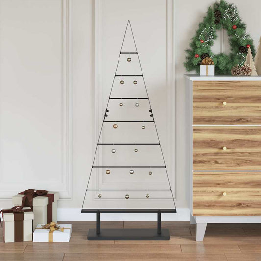 Metal Christmas Tree with Stand Black 125.5 cm Steel