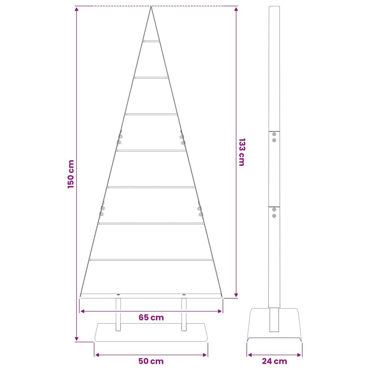 Metal Christmas Tree with Stand Black 150 cm Steel