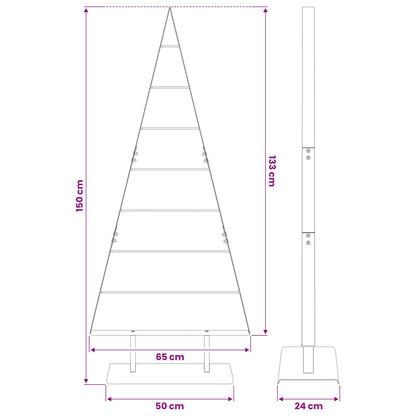 Metal Christmas Tree with Stand Black 150 cm Steel