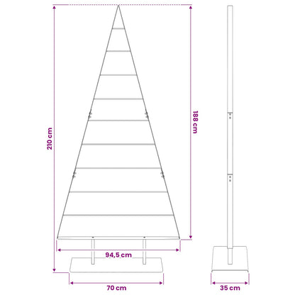 Metal Christmas Tree with Stand Black 210 cm Steel
