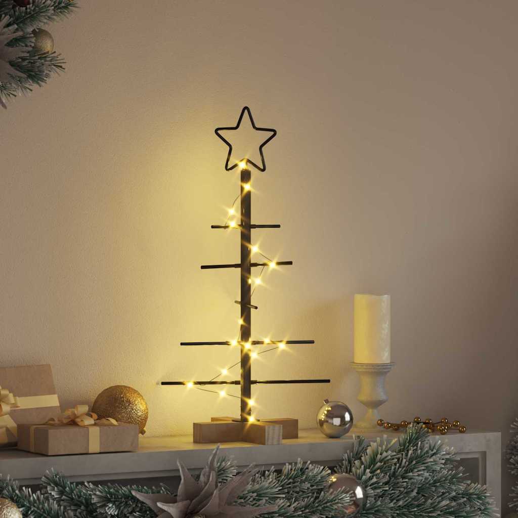 Metal Christmas Tree with Stand Black 60 cm Powder-coated steel
