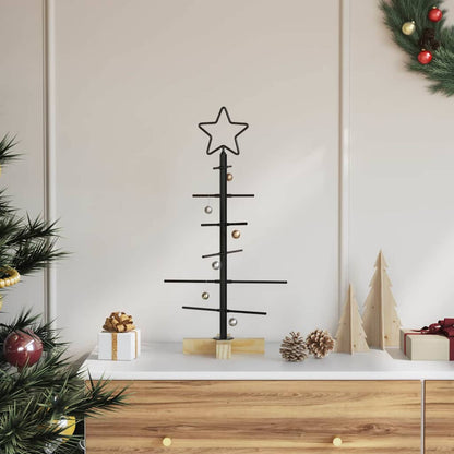 Metal Christmas Tree with Stand Black 60 cm Powder-coated steel