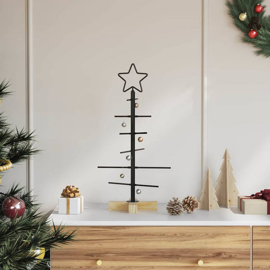 Metal Christmas Tree with Stand Black 60 cm Powder-coated steel