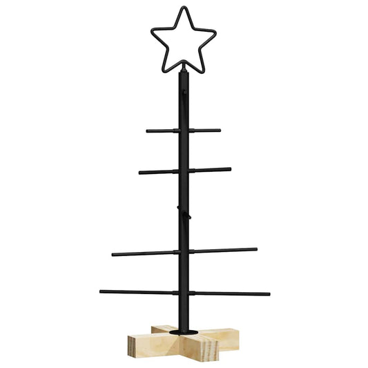 Metal Christmas Tree with Stand Black 60 cm Powder-coated steel