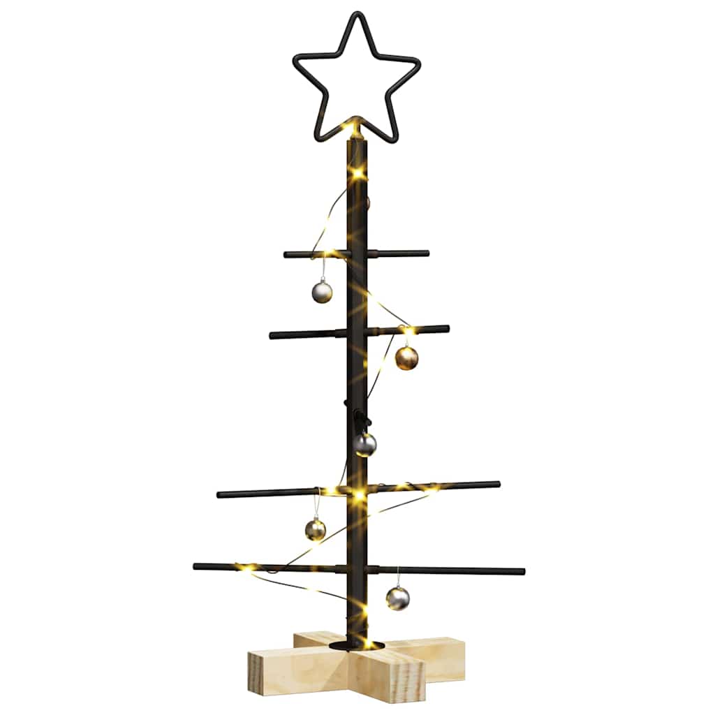 Metal Christmas Tree with Stand Black 60 cm Powder-coated steel