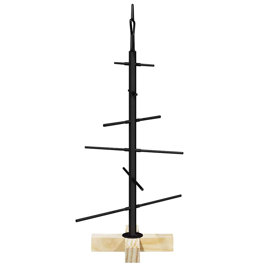 Metal Christmas Tree with Stand Black 60 cm Powder-coated steel