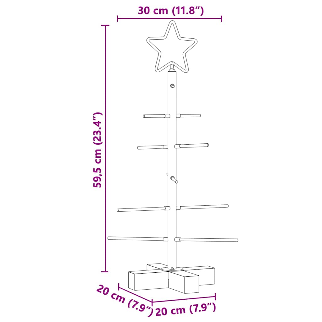 Metal Christmas Tree with Stand Black 60 cm Powder-coated steel