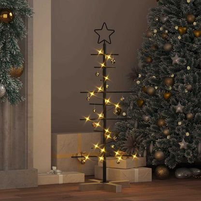 Metal Christmas Tree with Stand Black 89 cm Powder-coated steel