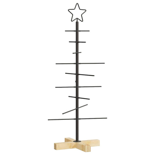 Metal Christmas Tree with Stand Black 89 cm Powder-coated steel
